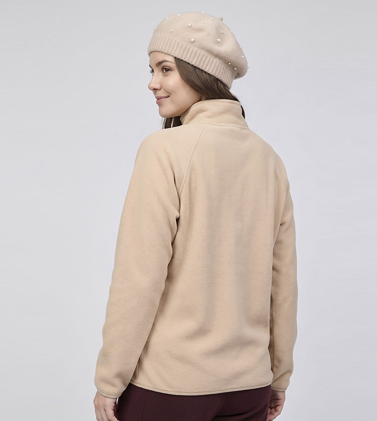 Solid Jacket with Zipper Closure