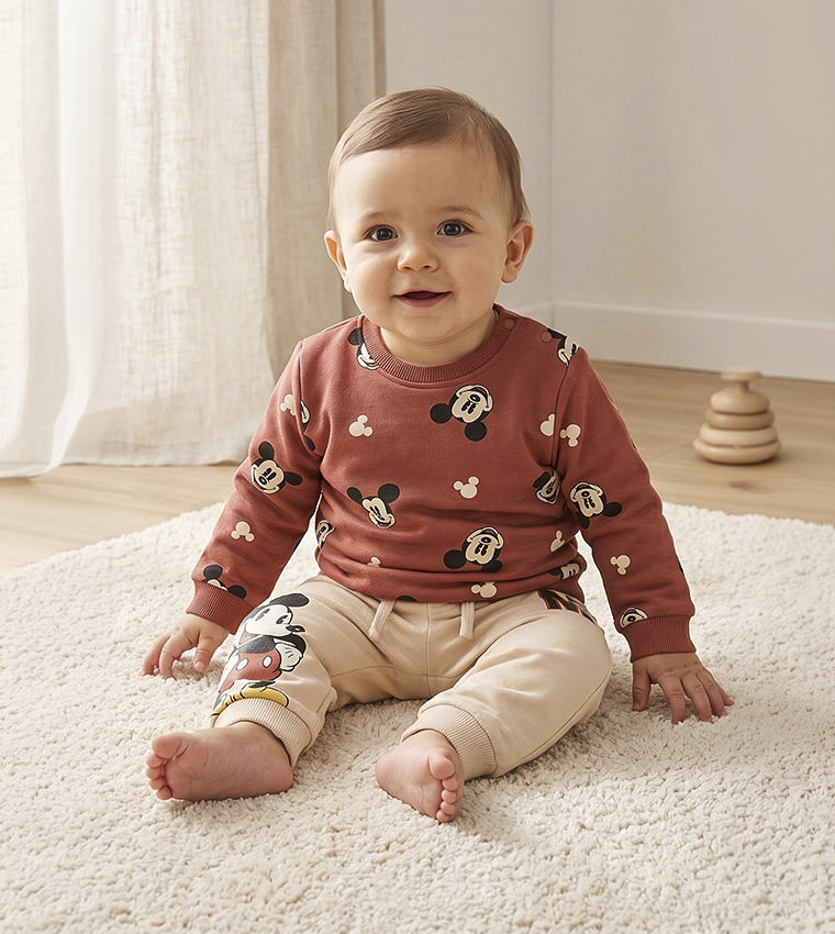 2 Pack Mickey Mouse Print Pants with Drawstring Waist