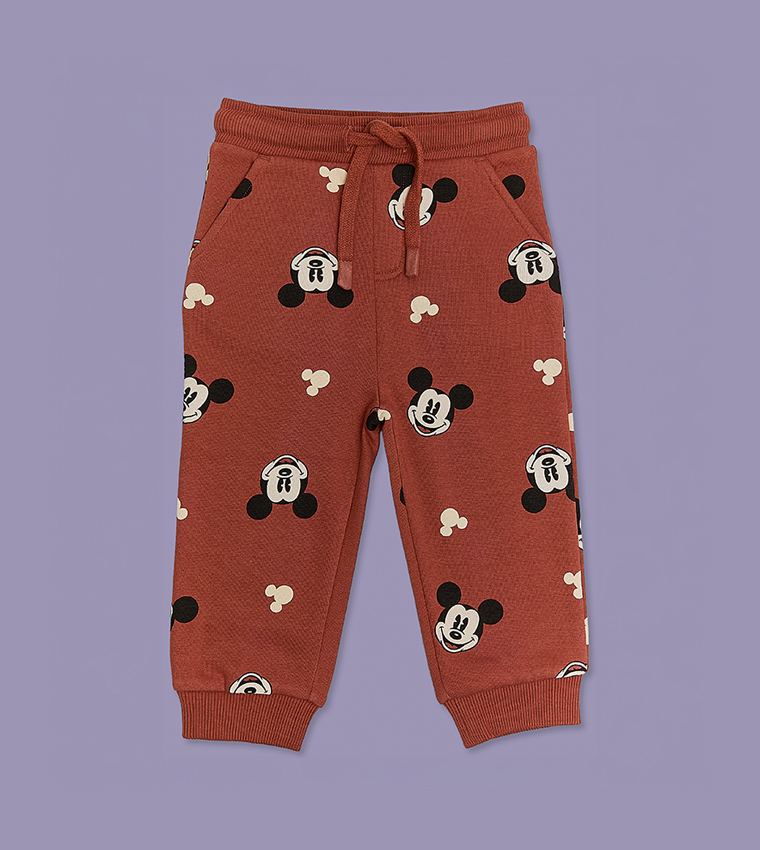 2 Pack Mickey Mouse Print Pants with Drawstring Waist