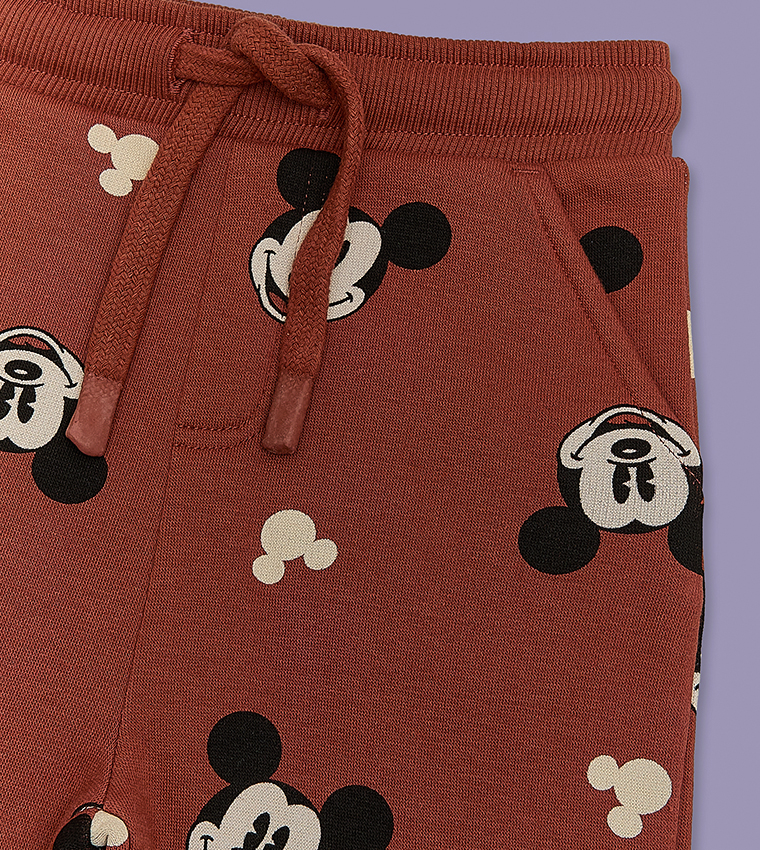 2 Pack Mickey Mouse Print Pants with Drawstring Waist