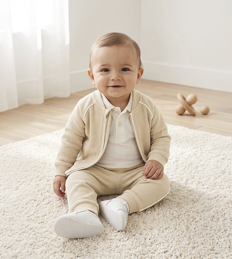Textured Jacket and Pant Set