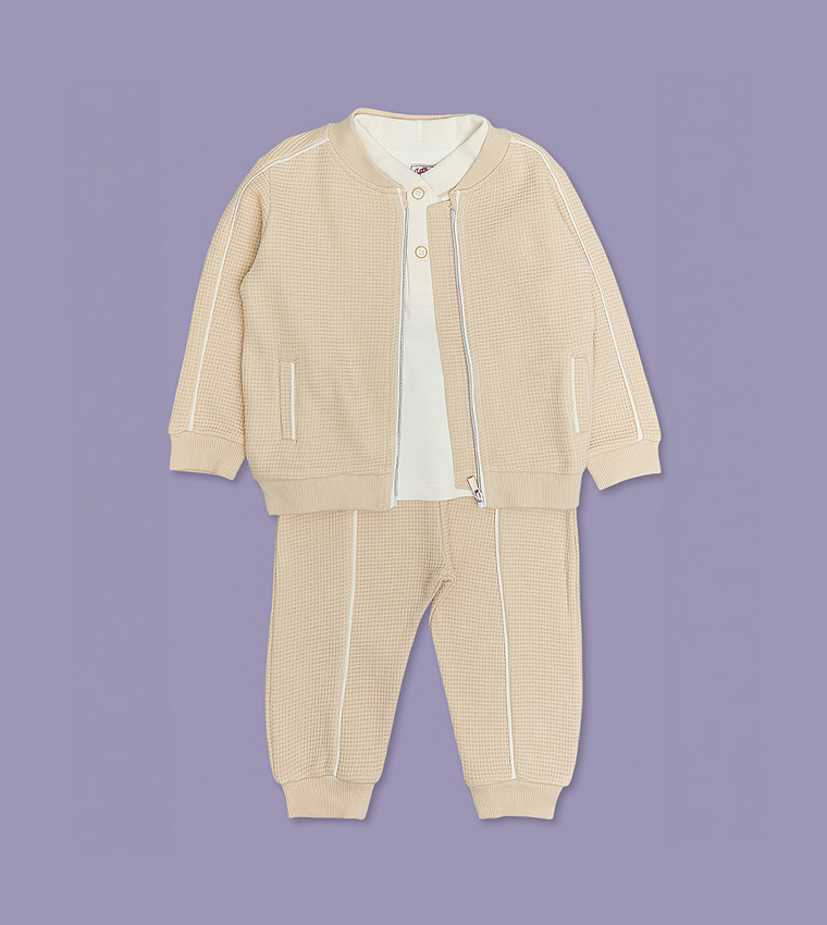 Textured Jacket and Pant Set