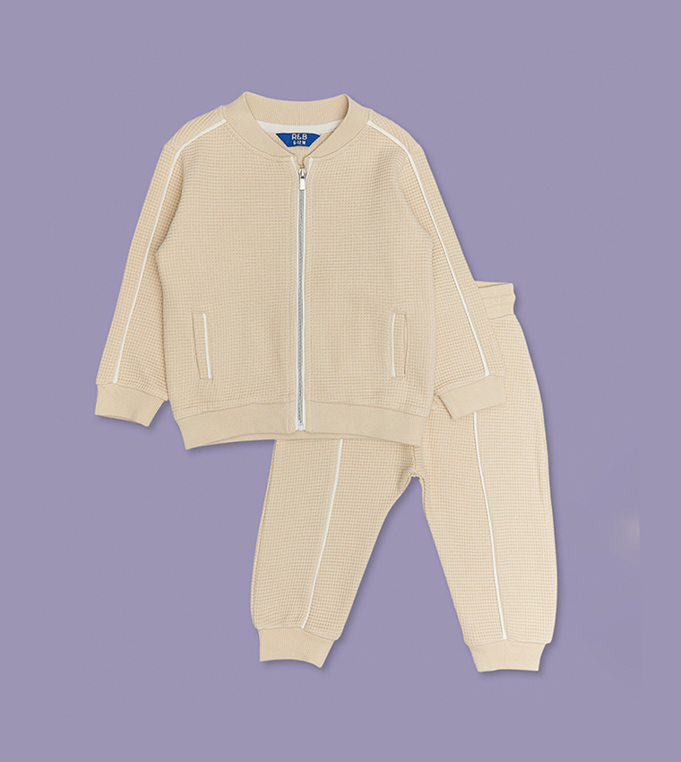 Textured Jacket and Pant Set