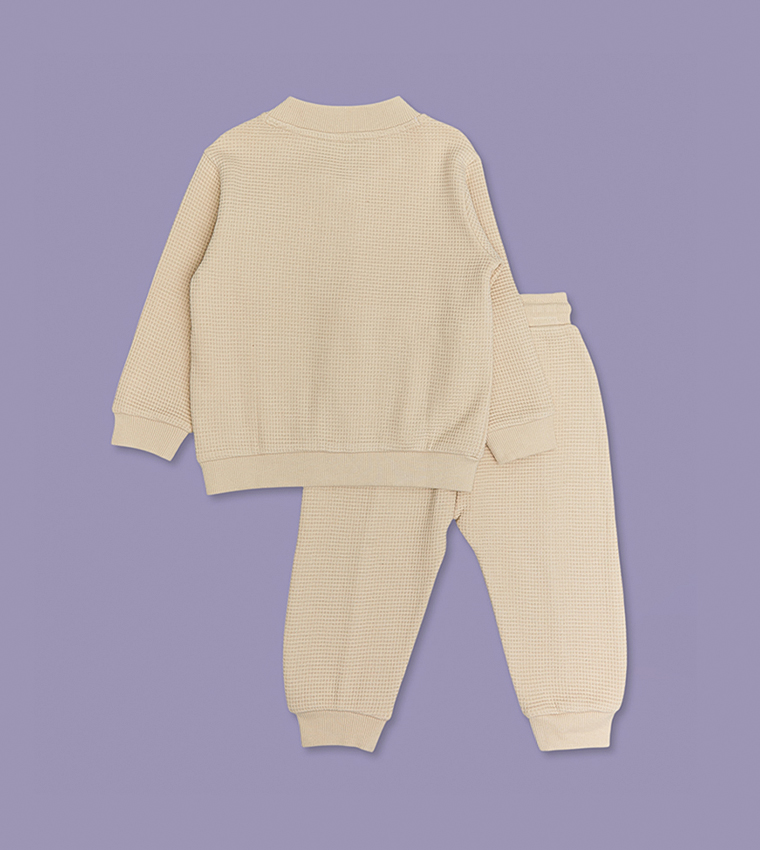 Textured Jacket and Pant Set