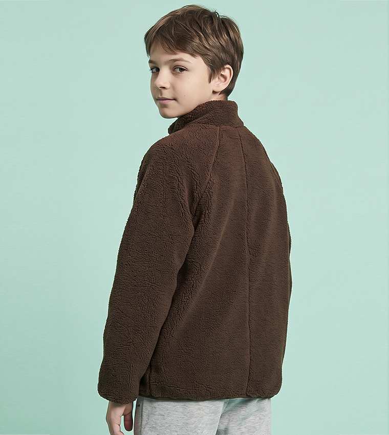 Solid Jacket with Zipper Closure