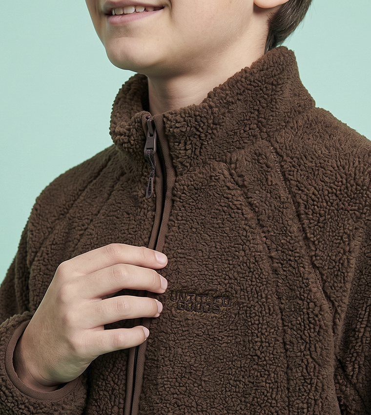 Solid Jacket with Zipper Closure