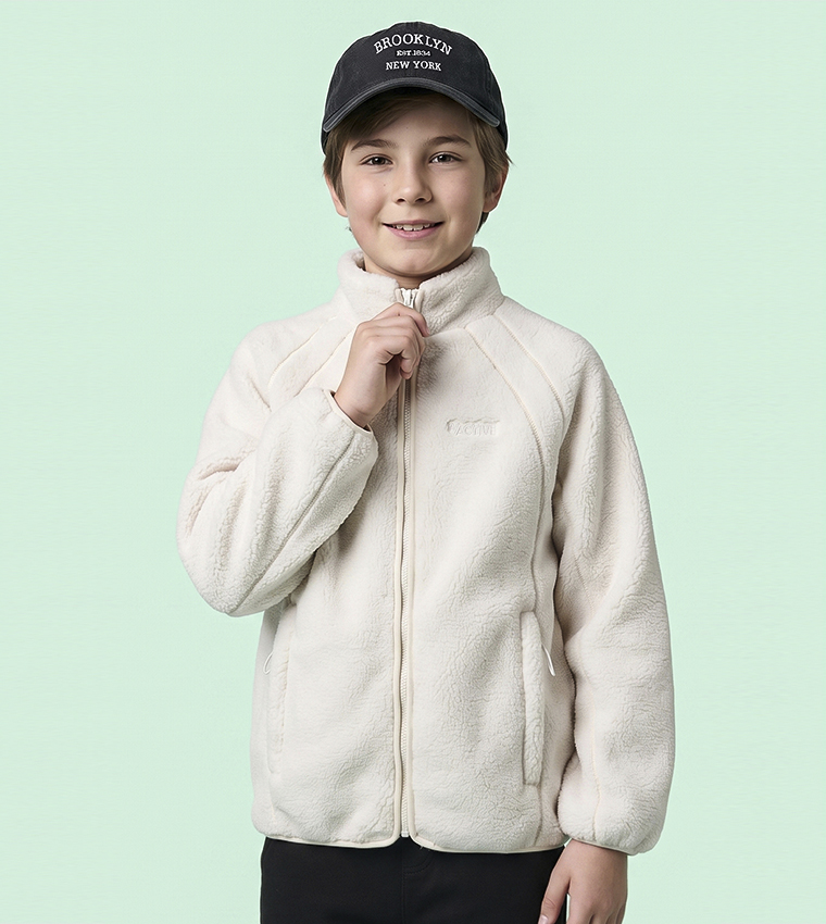Solid Jacket with Zipper Closure