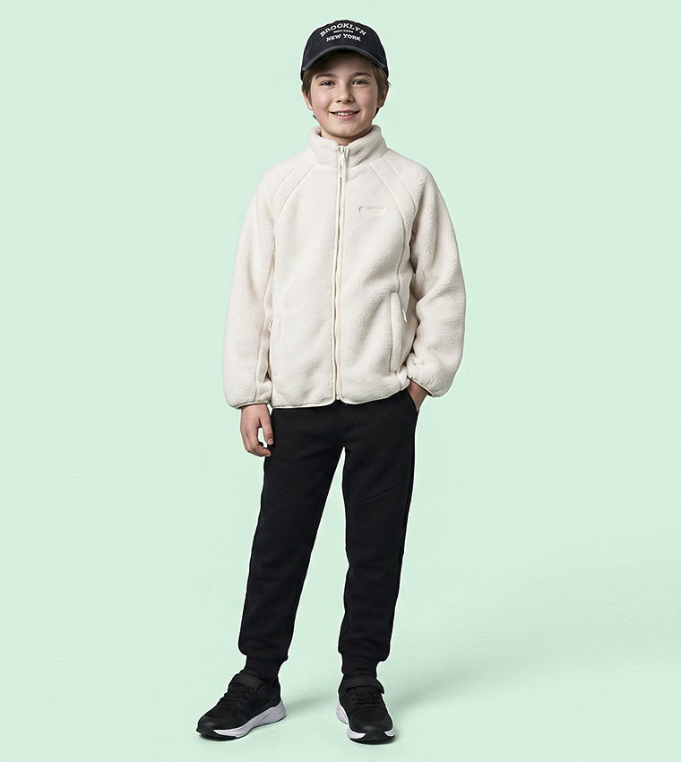 Solid Jacket with Zipper Closure