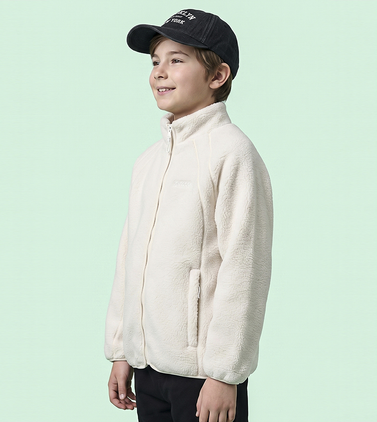 Solid Jacket with Zipper Closure