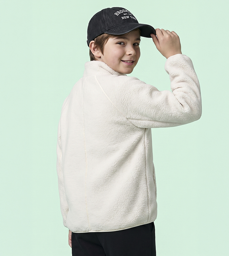 Solid Jacket with Zipper Closure