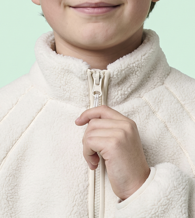 Solid Jacket with Zipper Closure