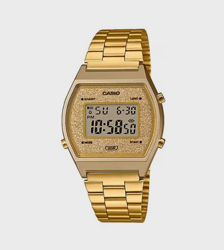 Square Dial Stainless Steel Strap Digital Watch
