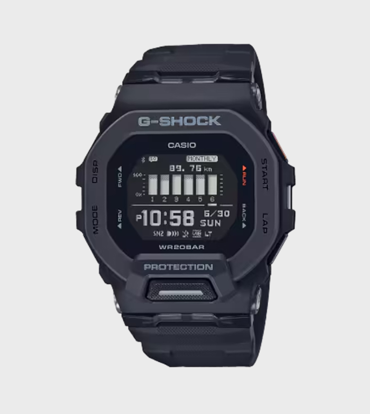 Black Dial Resin Strap Digital Watch