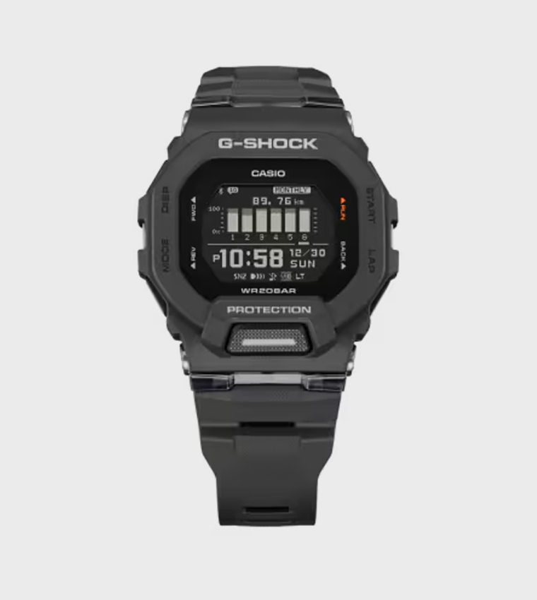 Black Dial Resin Strap Digital Watch