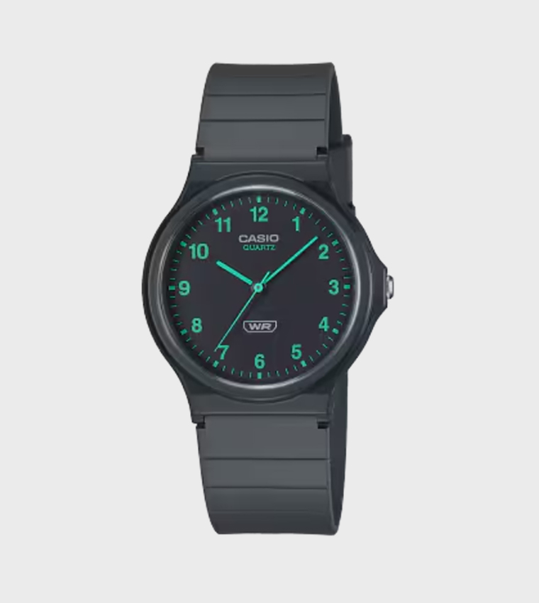 Black Dial Resin Strap Analog Watch