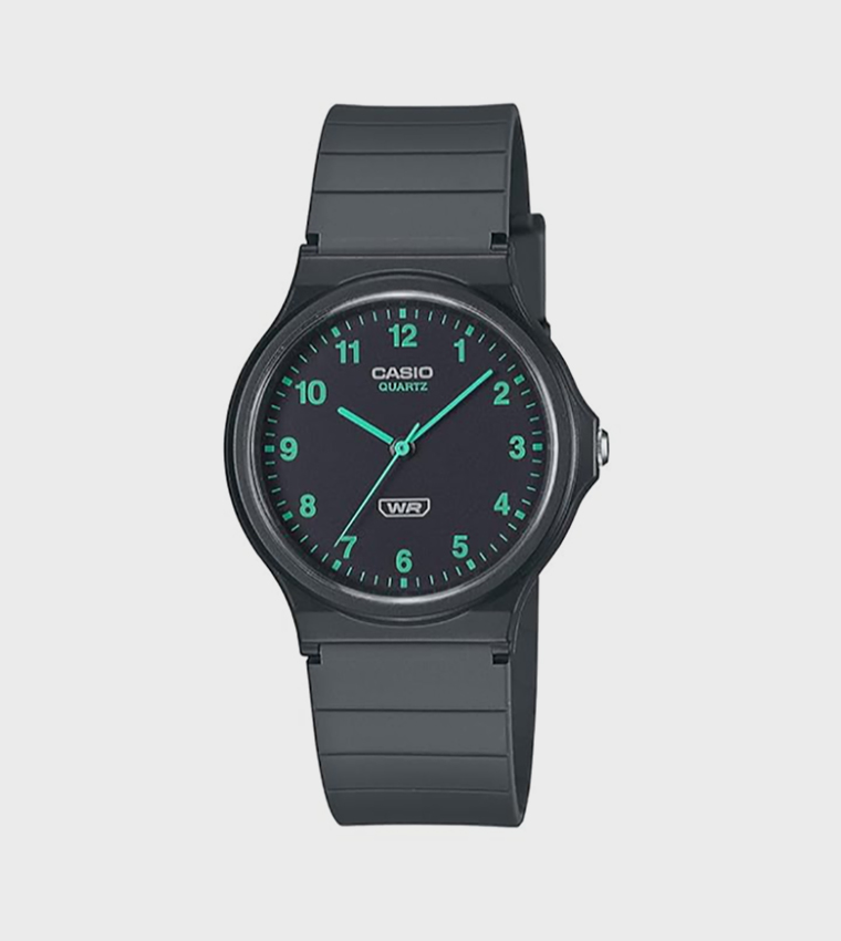 Black Dial Resin Strap Analog Watch