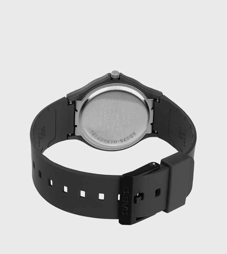 Black Dial Resin Strap Analog Watch