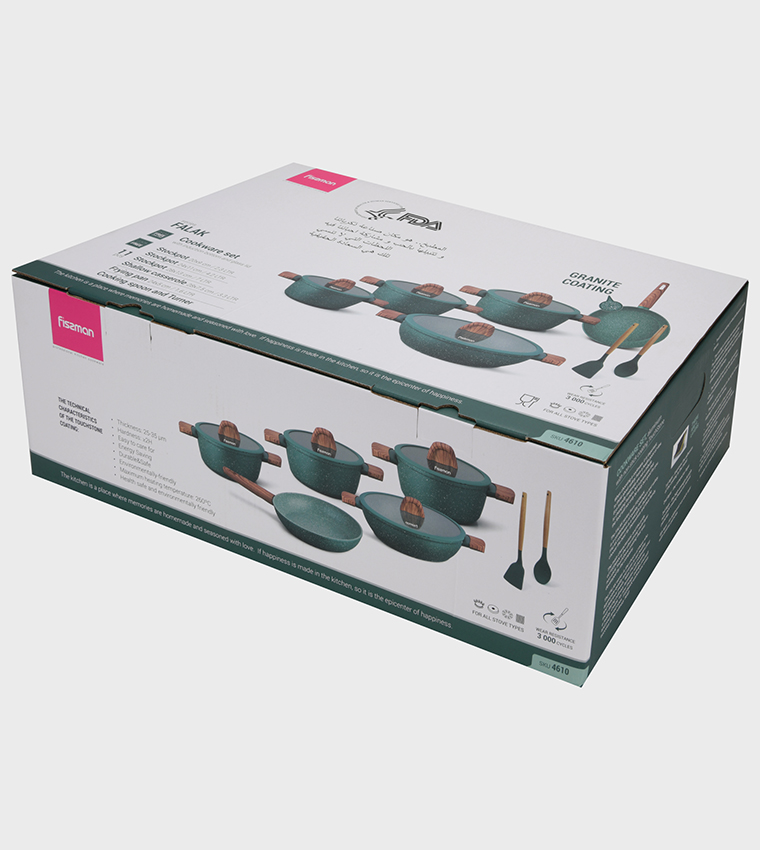 11-Piece Falak Aluminum Cookware Set with Non-Stick Coating