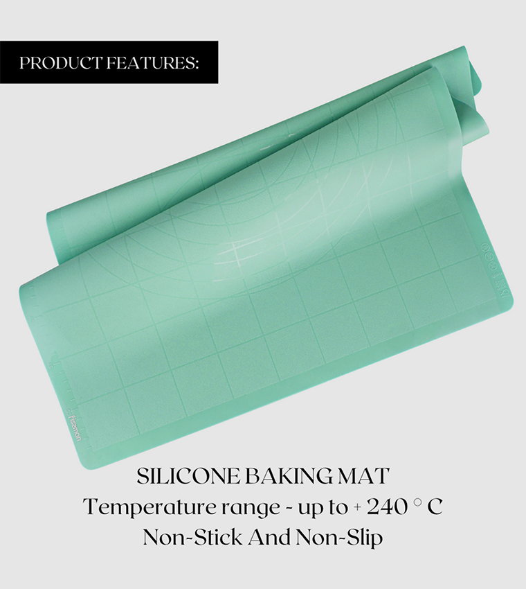 بساط خبز من السيليكون 57x47 سم بلون أخضر فاتح
