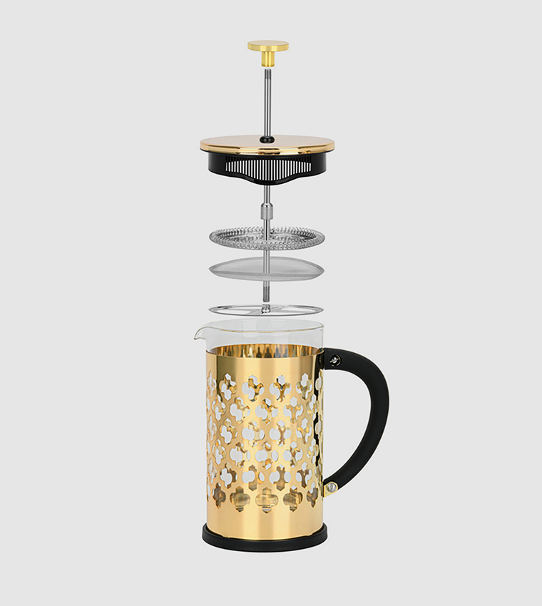 French Press Coffee Maker Borosilicate Glass AMADO Series Gold 600ml