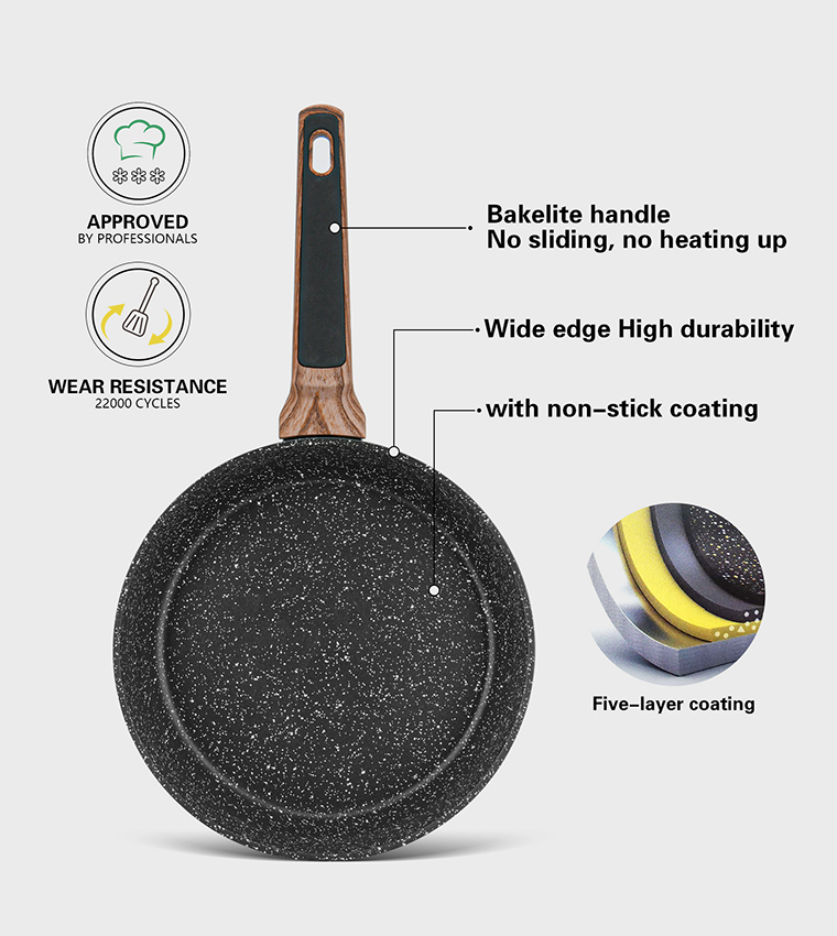 Diamond Series Aluminum Deep Frying Pan with Induction Bottom and Professional Non Stick Coating - 28x7.5cm