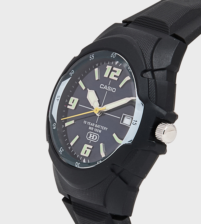 Navy Dial Resin Strap Analog Watch