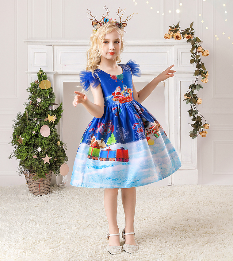Snow Queen Theme Fit and Flare Dress