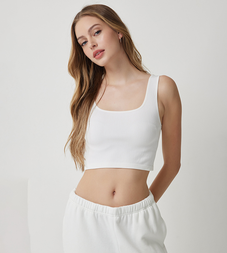 Ribbed Seamless Crop Tank Top