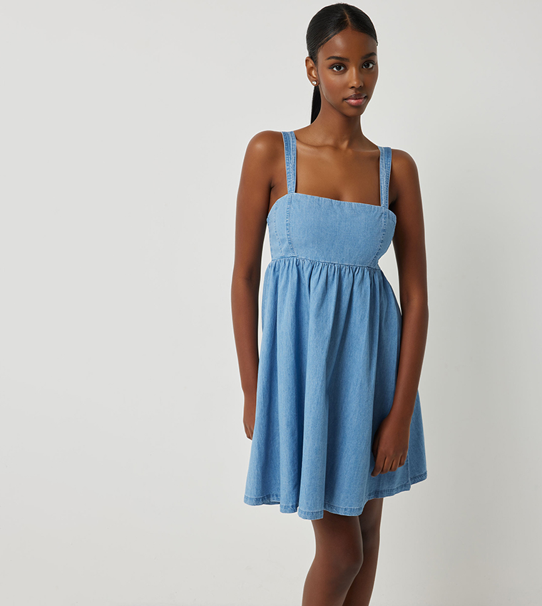 avec les filles sleeveless denim sheath mini dress Women's Pearl Fleur Embellished Stretch - Blue - Size 2 inspired charms and exposed Target Future Collective With sale playsuits Size:M/L(Fit for EU 38-44,US 8-14,UK 12-18,AU 12-18 )