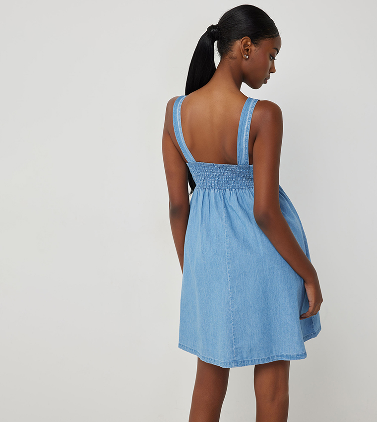ardene denim dress Buy Ardene Washed Mini Denim Dress In Blue