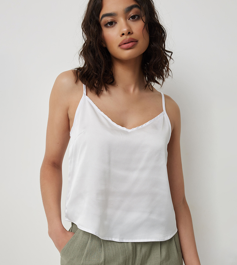 Solid V-Neck Cami Top