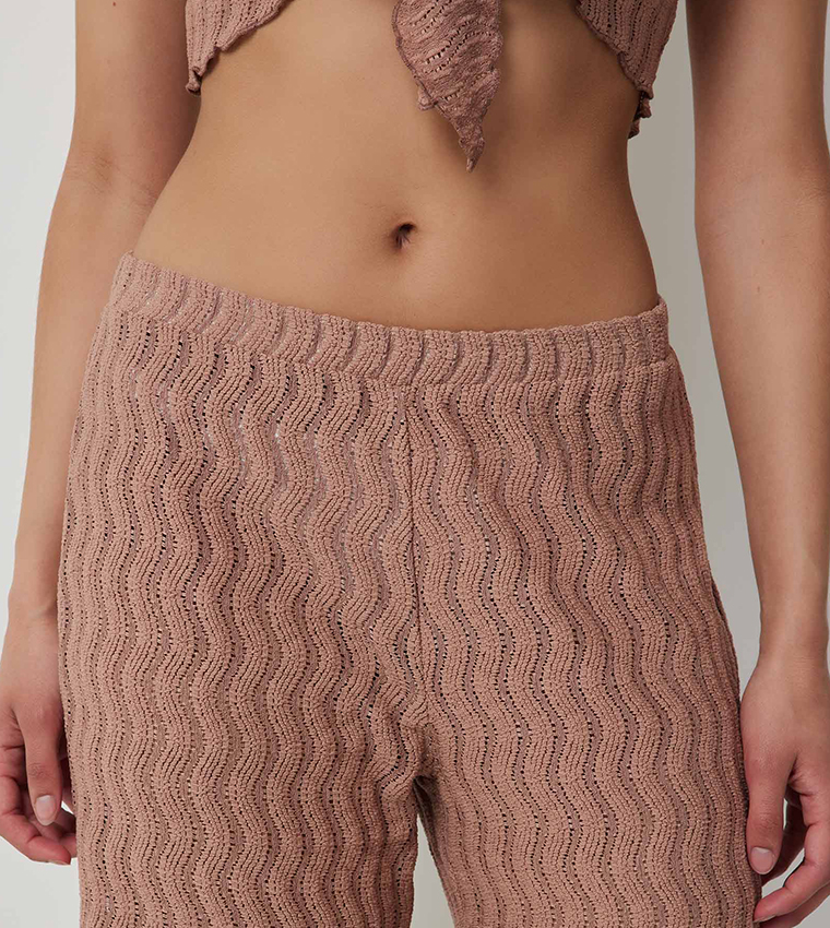 Knitted Elastic Waist Pants