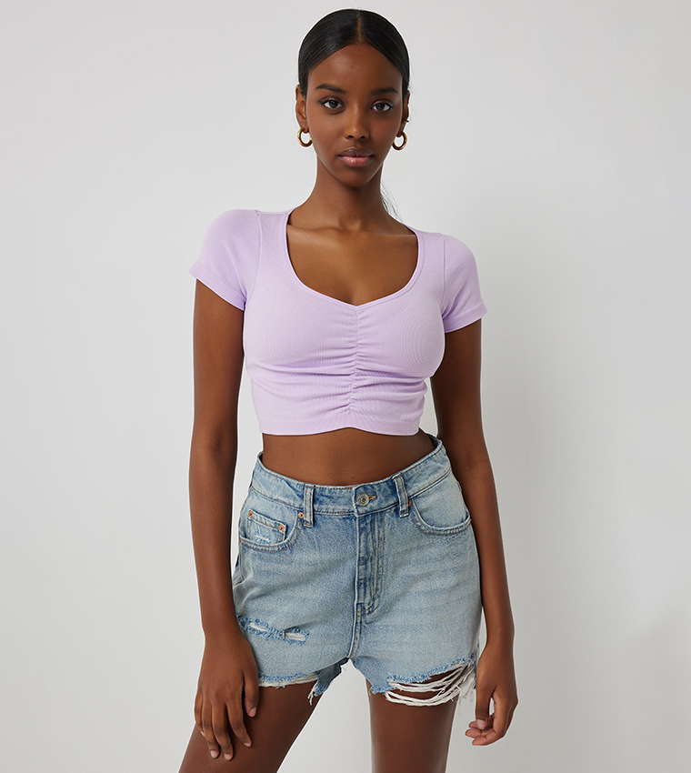 Ruched Seamless Crop Top