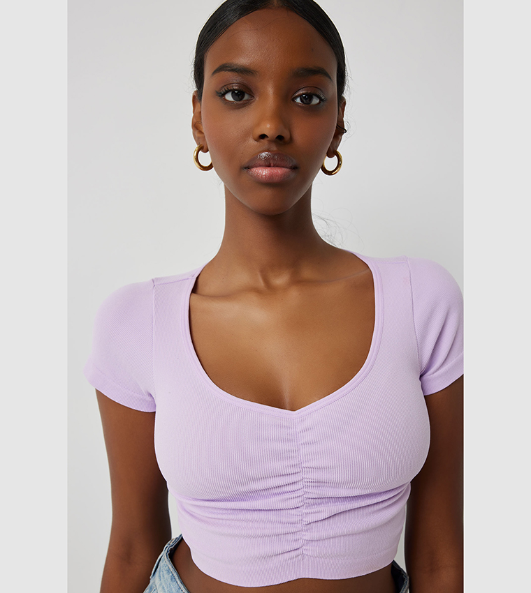 Ruched Seamless Crop Top