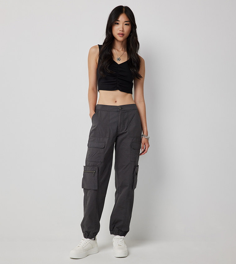 Solid Ripstop Cargo Joggers