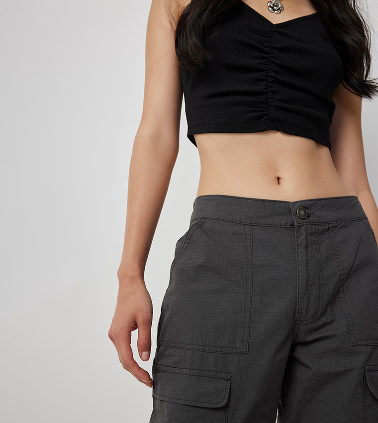 Solid Ripstop Cargo Joggers