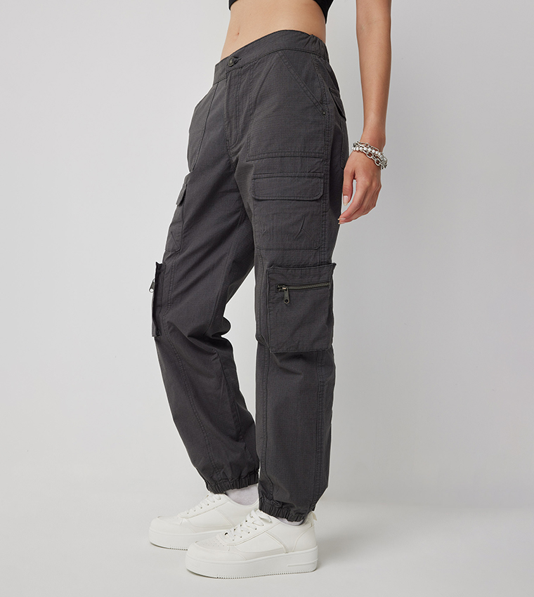 Solid Ripstop Cargo Joggers