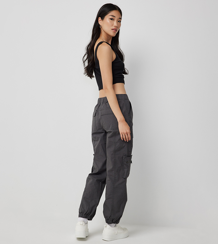 Solid Ripstop Cargo Joggers