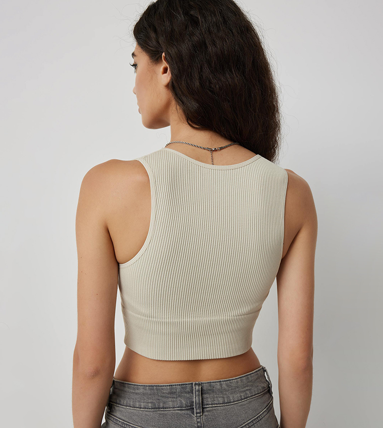 Ardene  Cropped Tops - Beige Cropped Tops