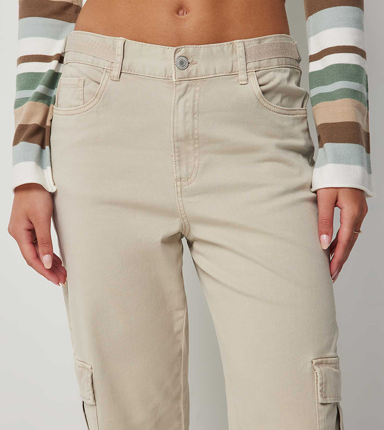 Solid Twill Cargo Joggers