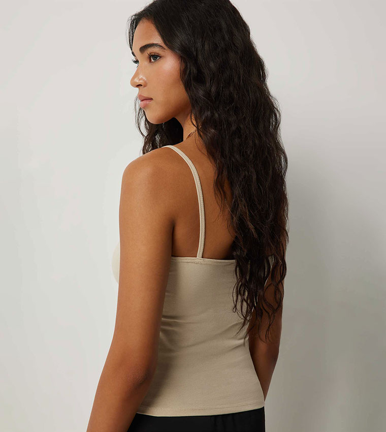 Ardene  Sleeveless Tops - Beige Sleeveless Tops