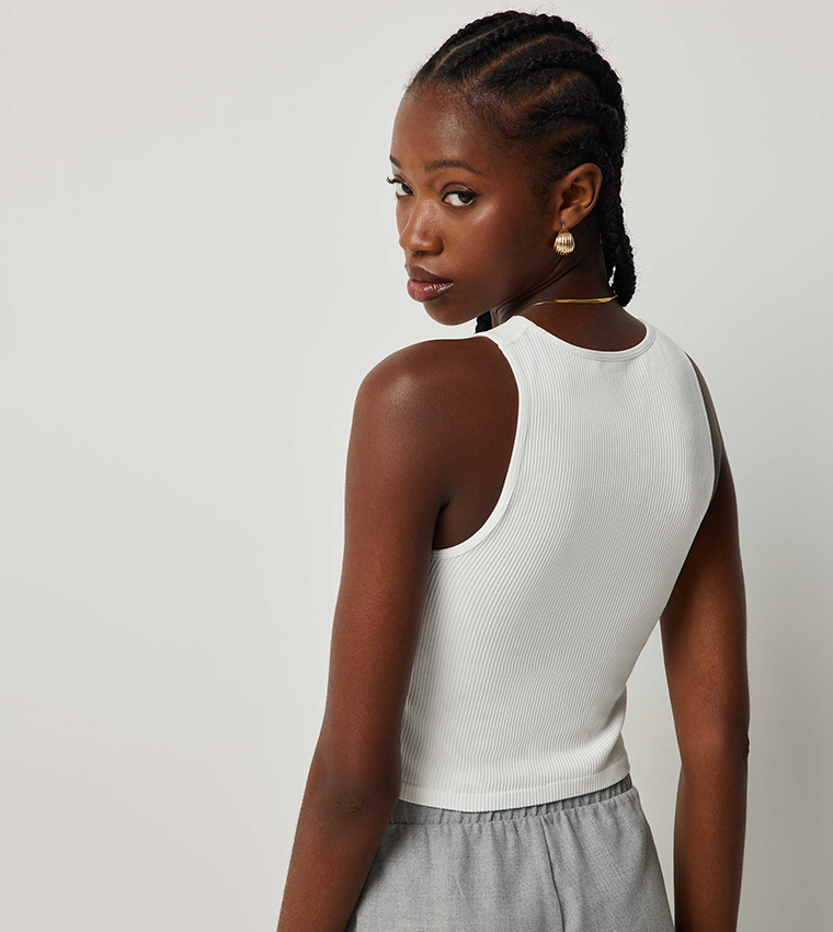 Ribbed Cropped Tank Top