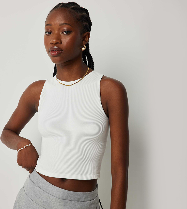 Ribbed Cropped Tank Top
