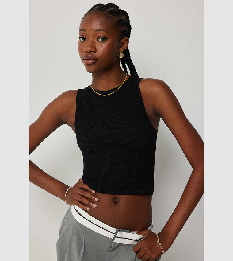 Ribbed Cropped Tank Top