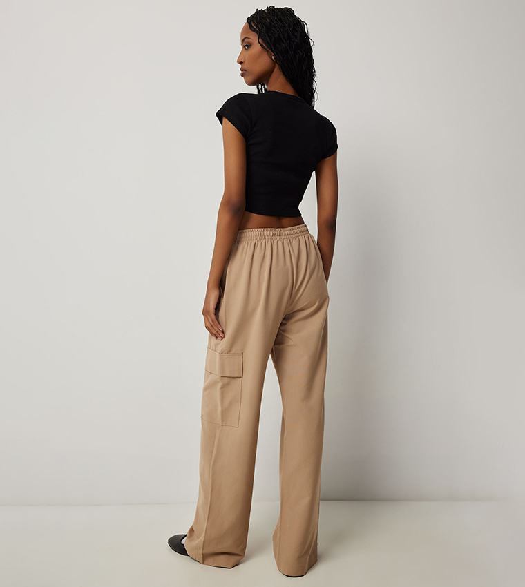 Mid Rise Straight Fit Cargo Pants