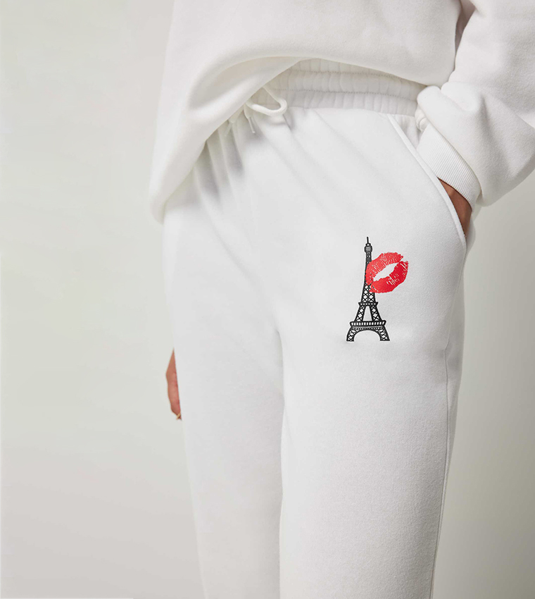 Printed Drawstring Waist Sweatpants