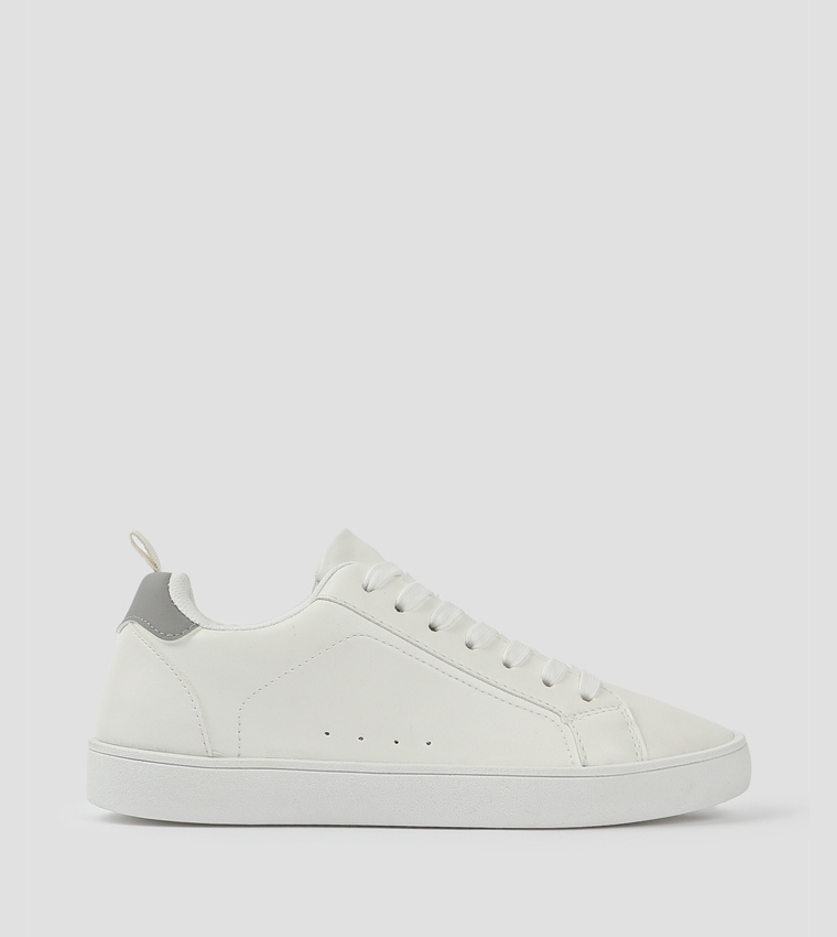 Solid Lace Up Tennis Sneakers