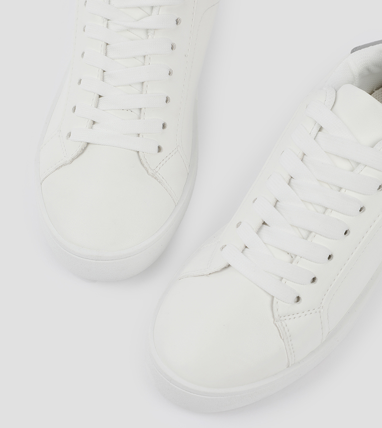 Solid Lace Up Tennis Sneakers