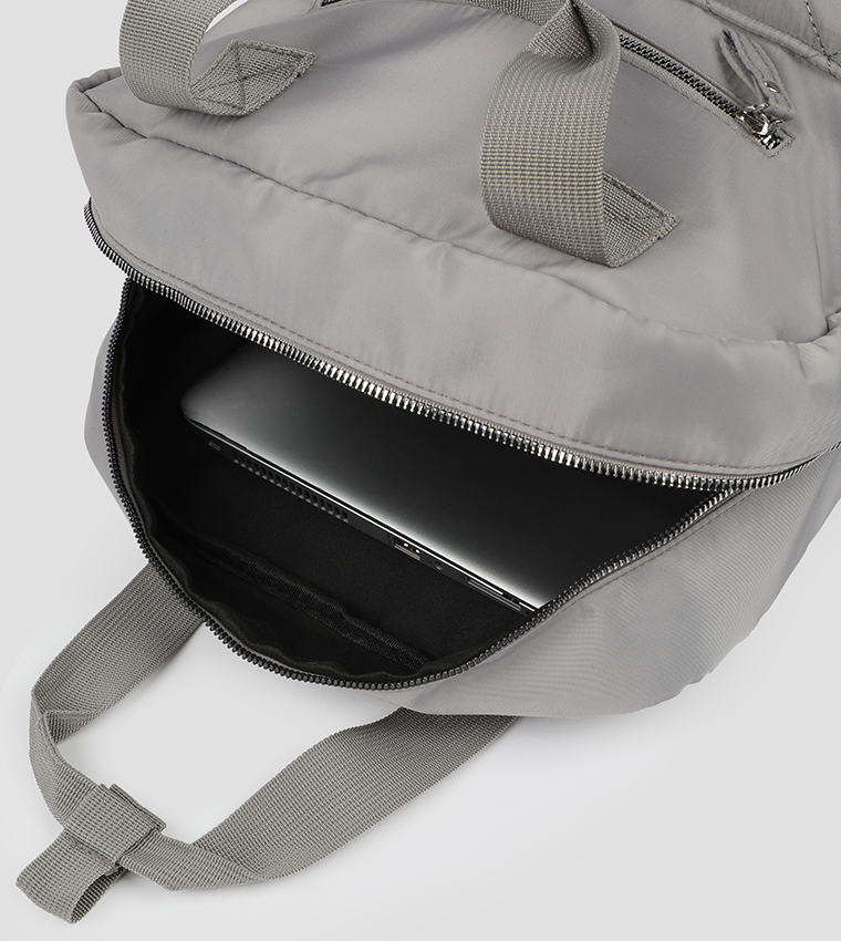 Nylon Quilted Pocket Backpack