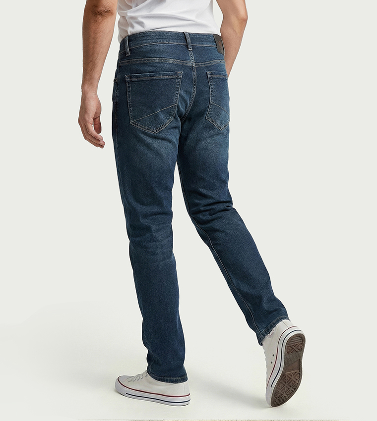 Washed Mid Rise Slim Fit Jeans